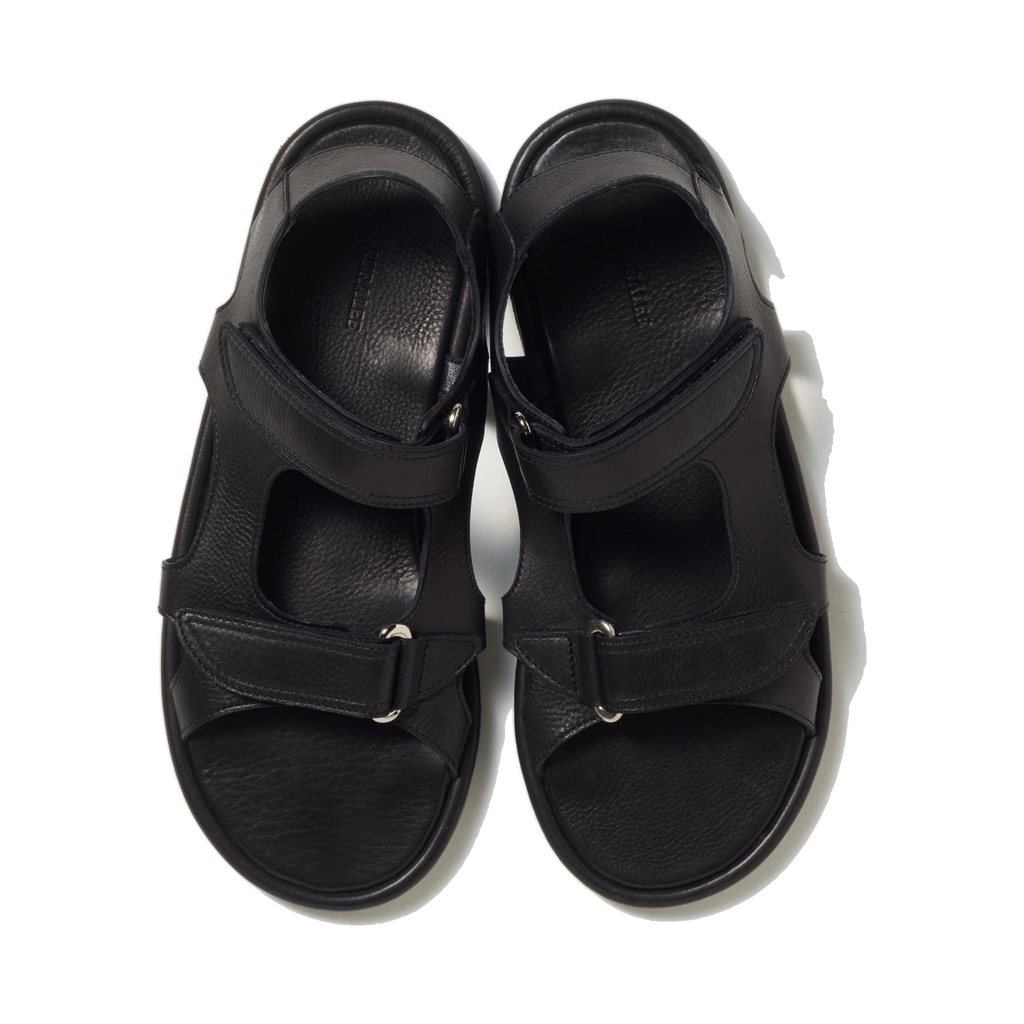AURALEE/SOFT LEATHER DOUBLE STRAP SANDALS