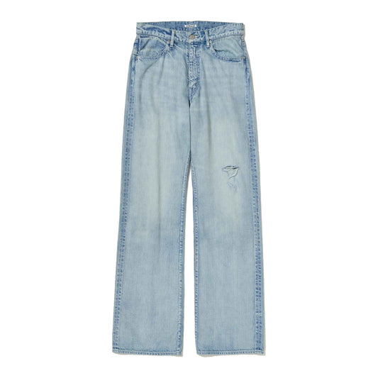 AURALEE/FADED SELVEDGE LIGHT DENIM PANTS