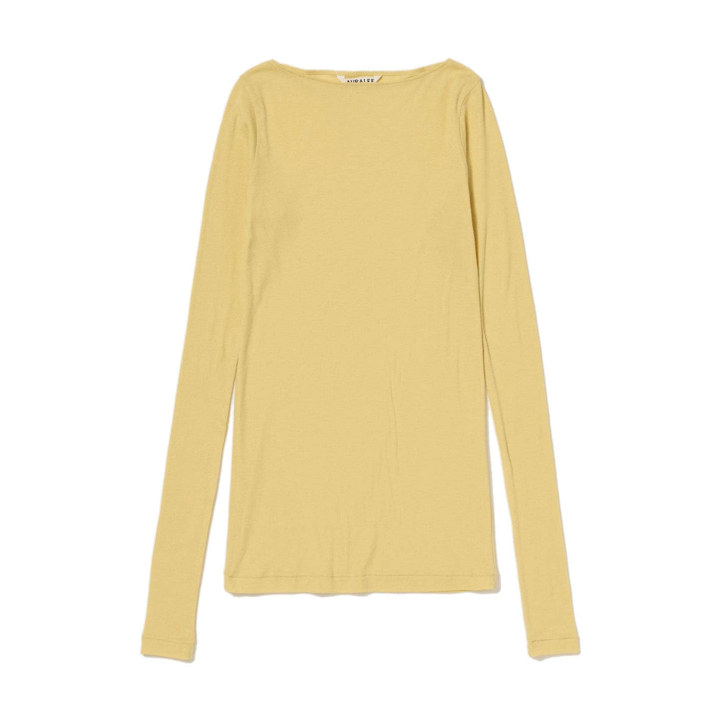 AURALEE/SUPER HIGH GAUGE SHEER RIB BOAT NECK L/S TEE
