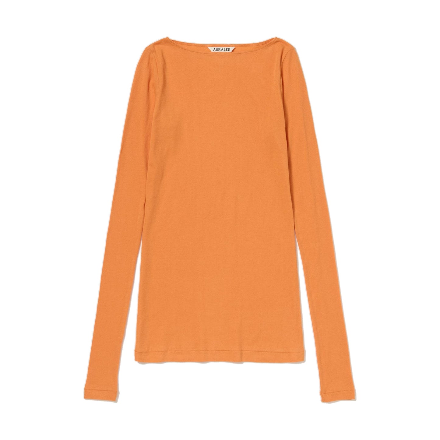 AURALEE/SUPER HIGH GAUGE SHEER RIB BOAT NECK L/S TEE
