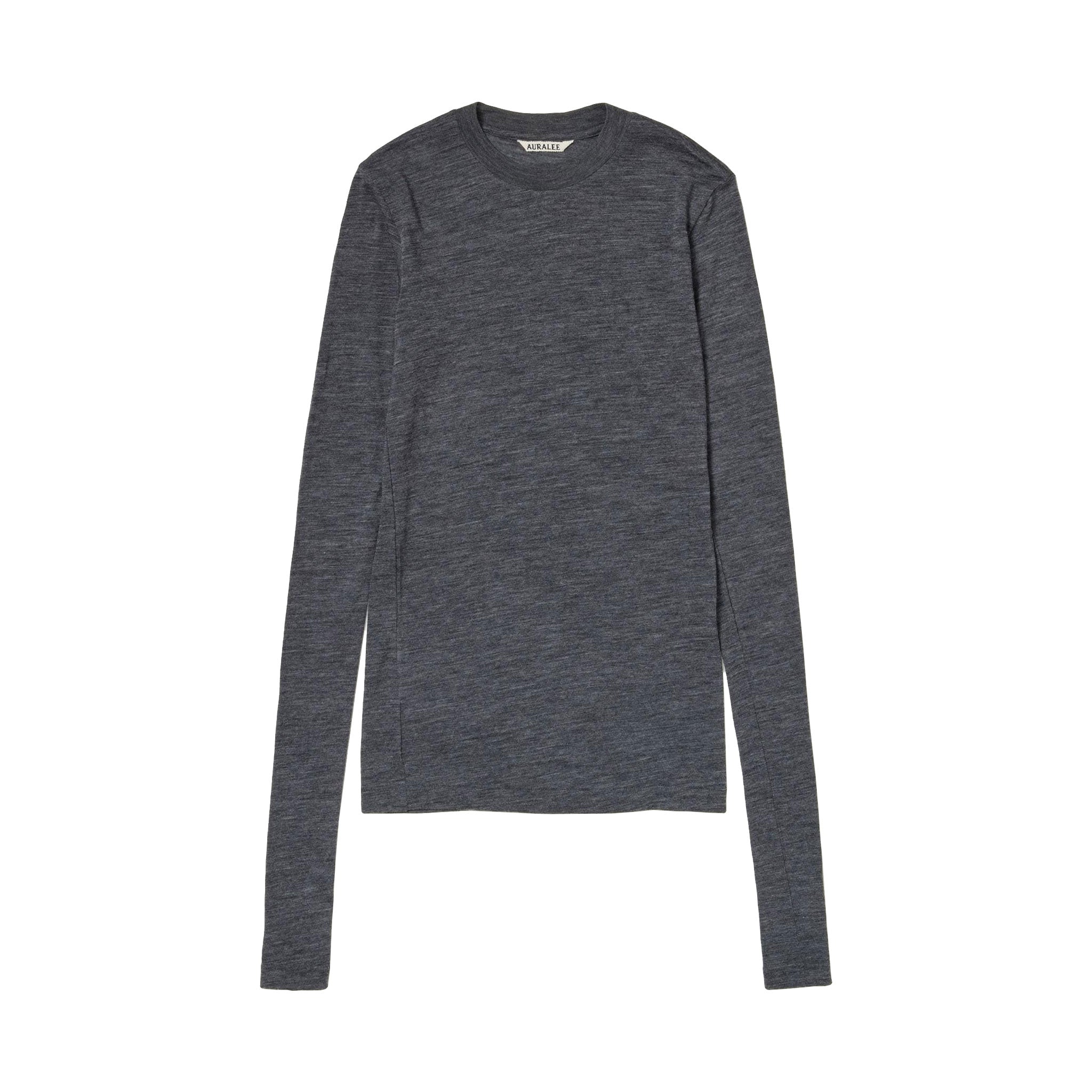 AURALEE/SUPER SOFT WOOL SHEER JERSEY L/S TEE