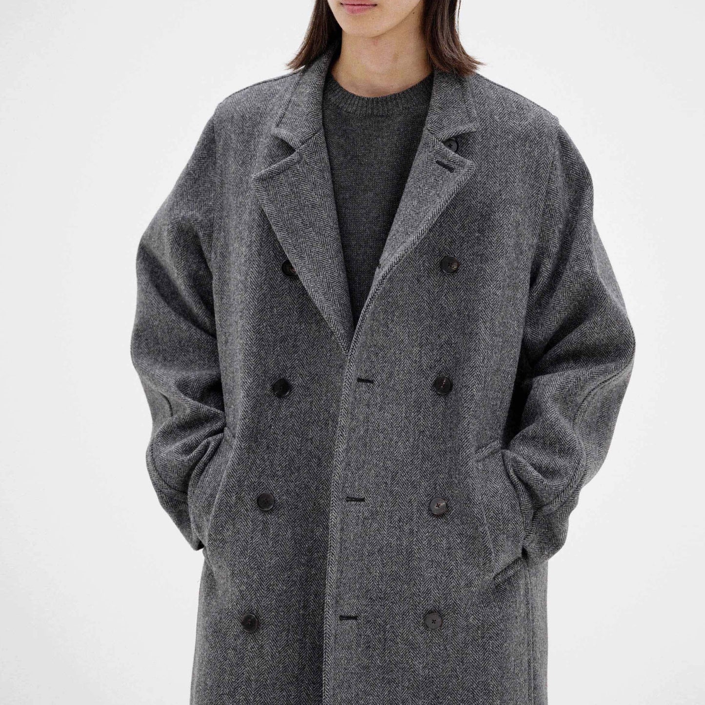 AURALEE/SHETLAND WOOL DOUBLE CLOTH COAT