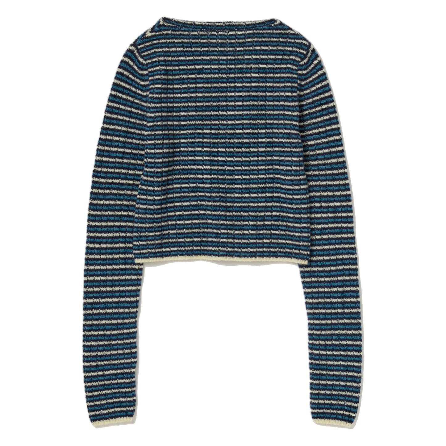 AURALEE/SHETLAND WOOL CASHMERE RIB KNIT BOAT-NECK P/O