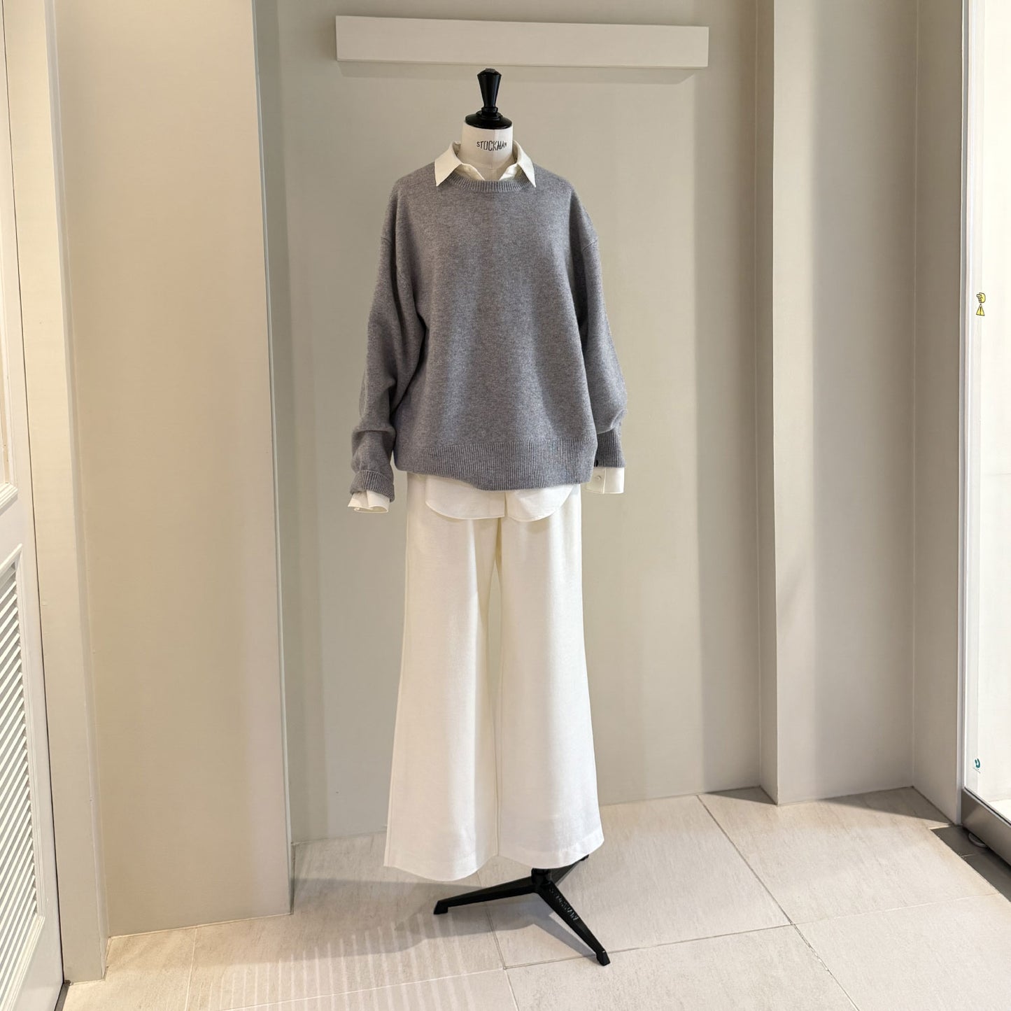 GOOD PEOPLE GOOD STITCHING GOOD PRODUCT/COMPRESSED WOOL JERSEY BALANCIRCULAR COLOR STITCH REGULAR SHIRT