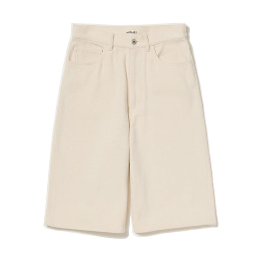 AURALEE/SILK NEP DENIM 5P WIDE SHORTS