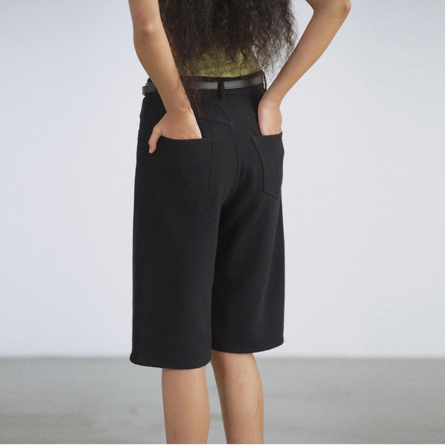 AURALEE/SILK NEP DENIM 5P WIDE SHORTS