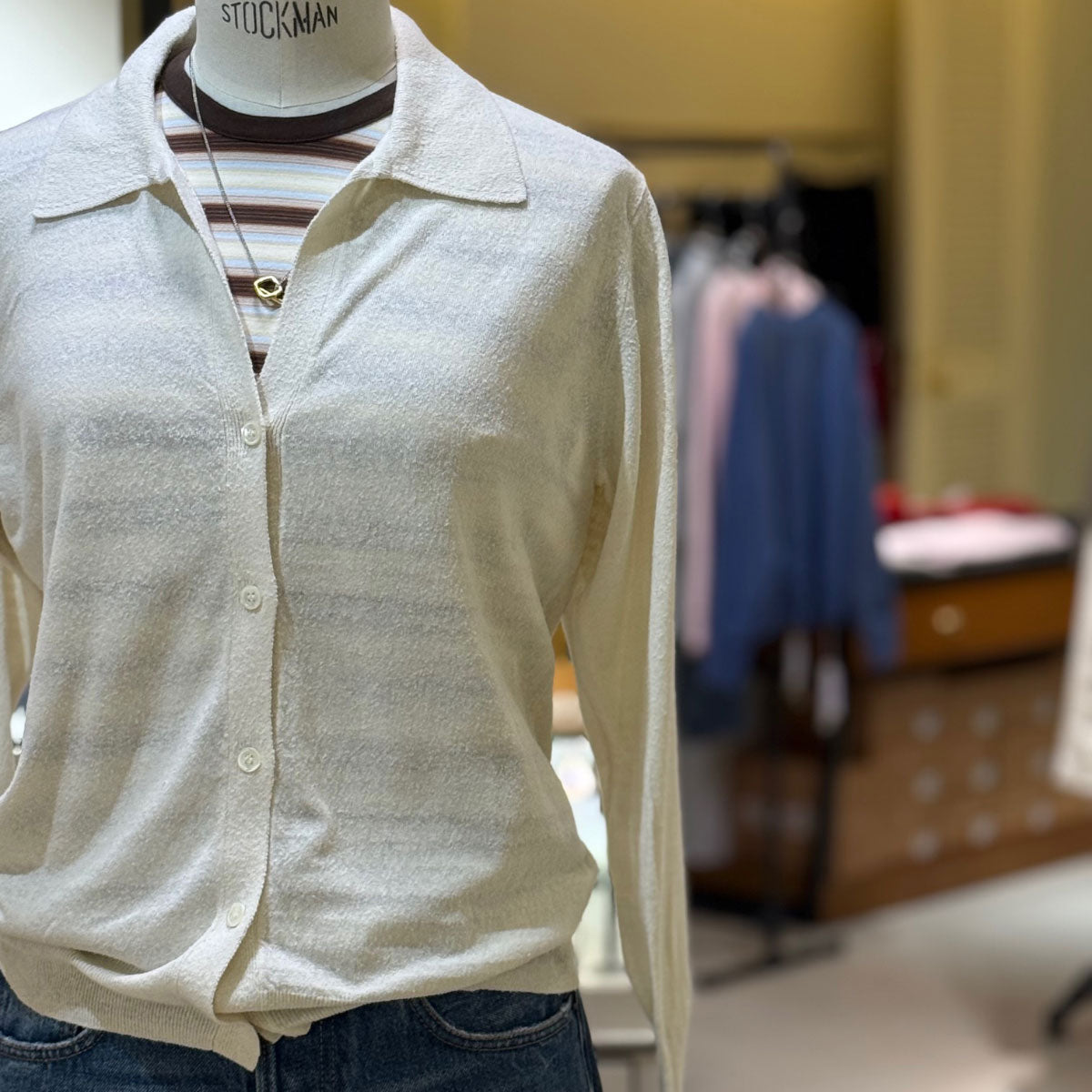 BATONER/REVIVAL SOFT SILK POLO CARDIGAN