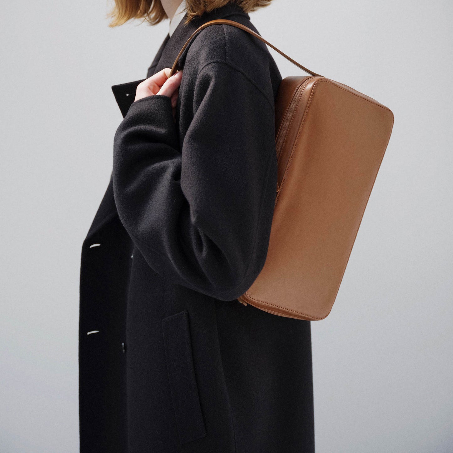 AURALEE/LEATHER SQUARE BAG MADE BY AETA