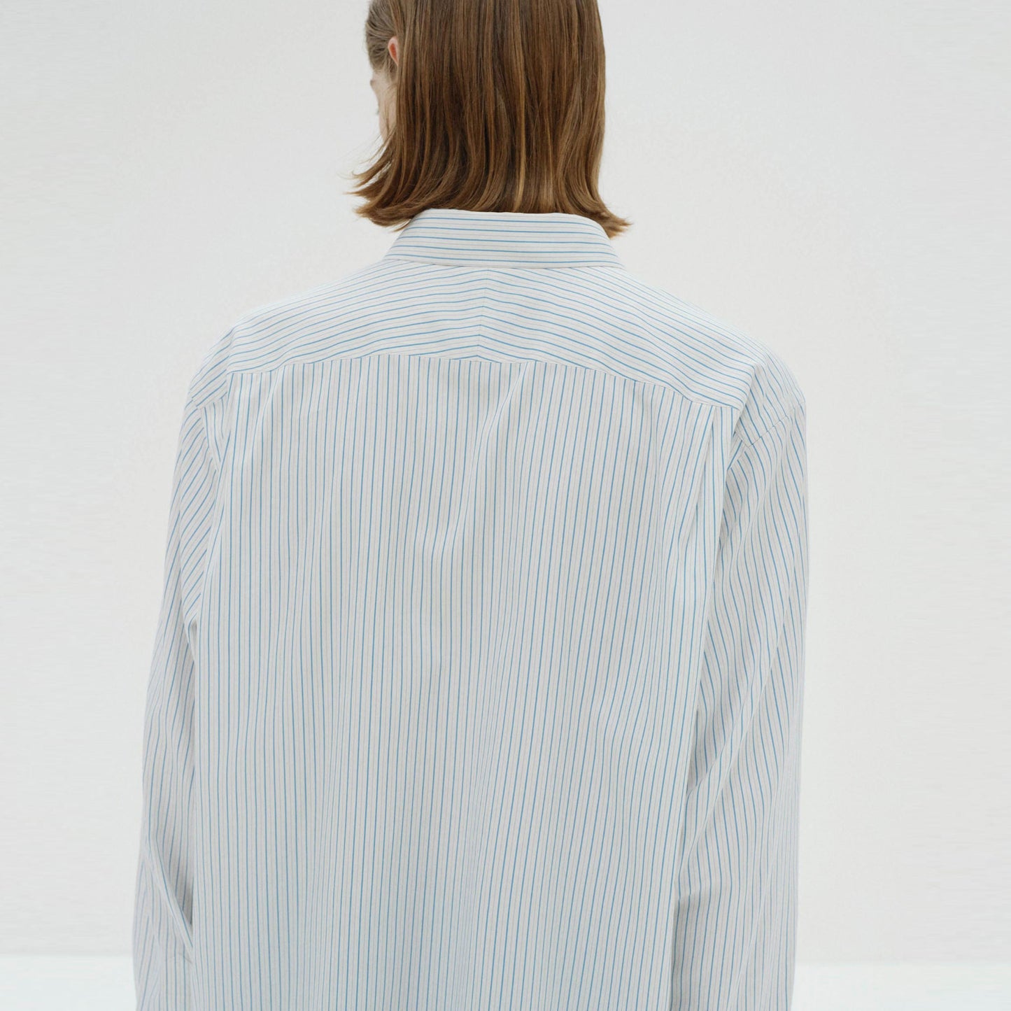 AURALEE/COTTON SILK STRIPE SHIRT