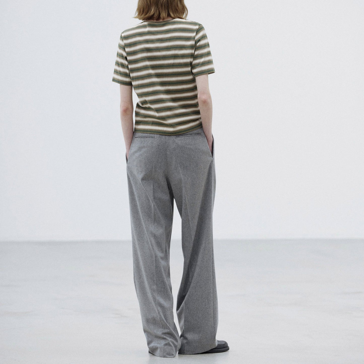 AURALEE/GRADIENT STRIPE JERSEY TEE