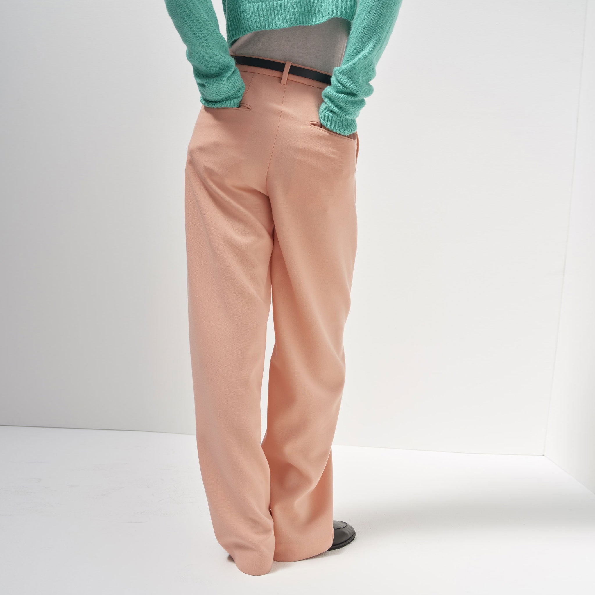 AURALEE/TENSE WOOL DOUBLE CLOTH SLACKS – THREE DOTS TURQUOISE