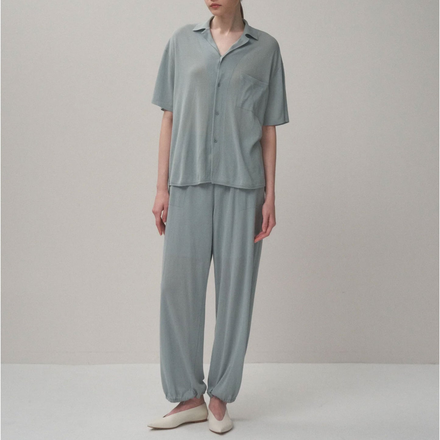 ATON|HIGH TWIST COTTON KNIT SHIRT