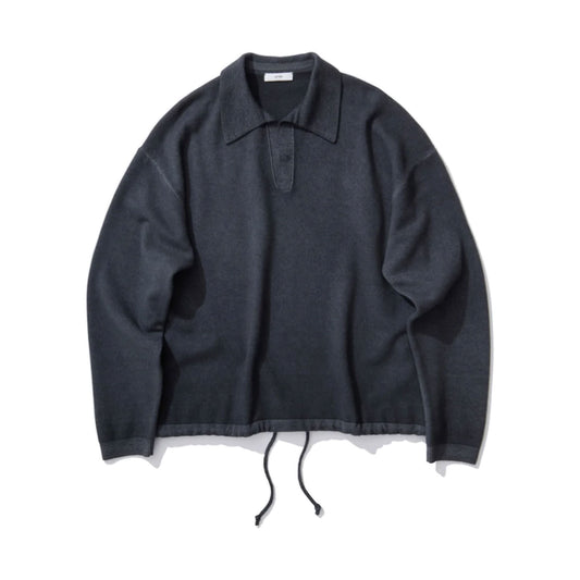 ATON|VINTAGE KNIT SKIPPER POLO SWEATER