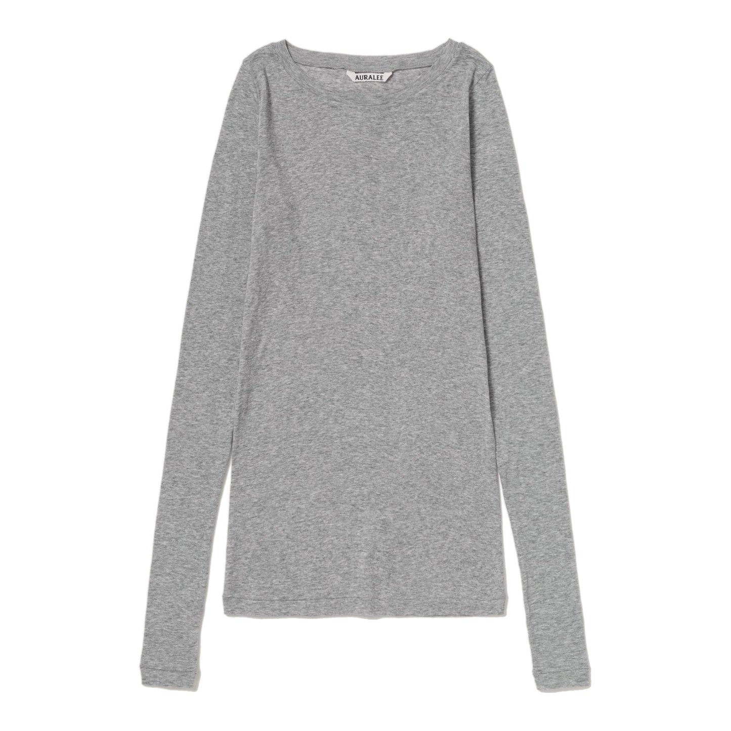 AURALEE/SUPER HIGH GAUGE SHEER RIB WIDE-NECK L/S TEE