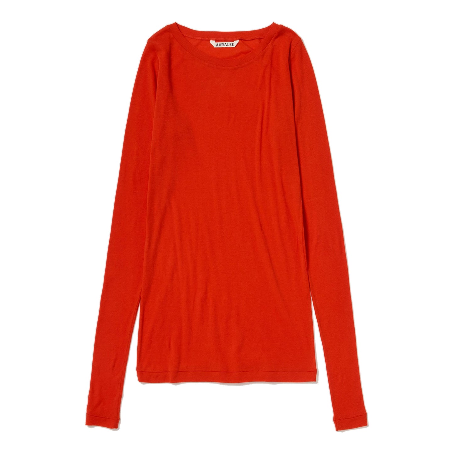 AURALEE/SUPER HIGH GAUGE SHEER RIB WIDE-NECK L/S TEE
