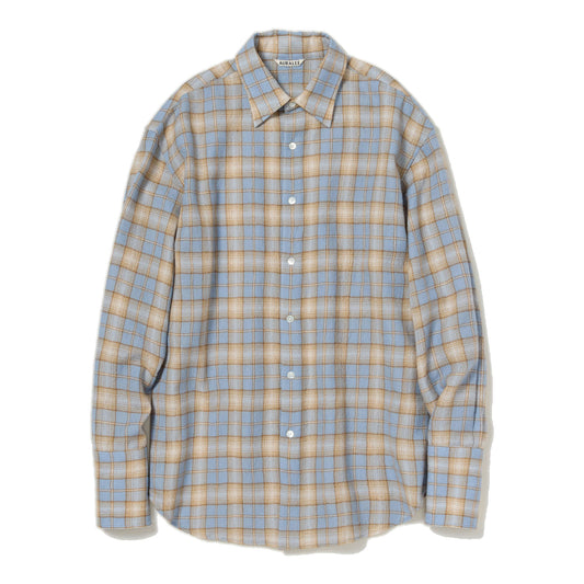 AURALEE/AIRY WOOL CHECK SHIRT