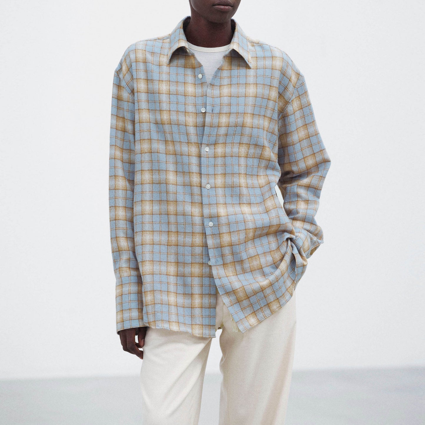 AURALEE/AIRY WOOL CHECK SHIRT