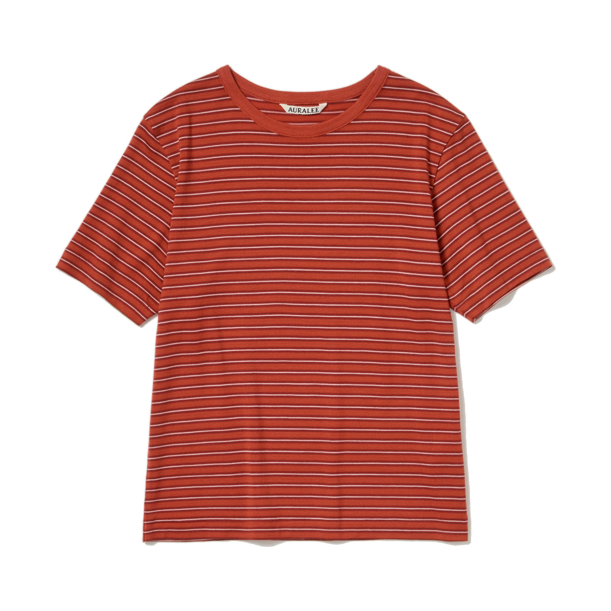AURALEE/SOFT SMOOTH WOOL STRIPE JERSEY TEE