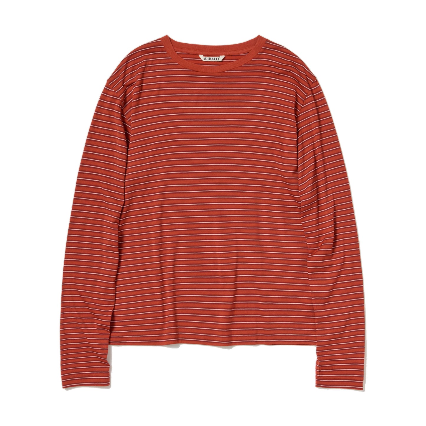 AURALEE/SOFT SMOOTH WOOL STRIPE JERSEY L/S TEE