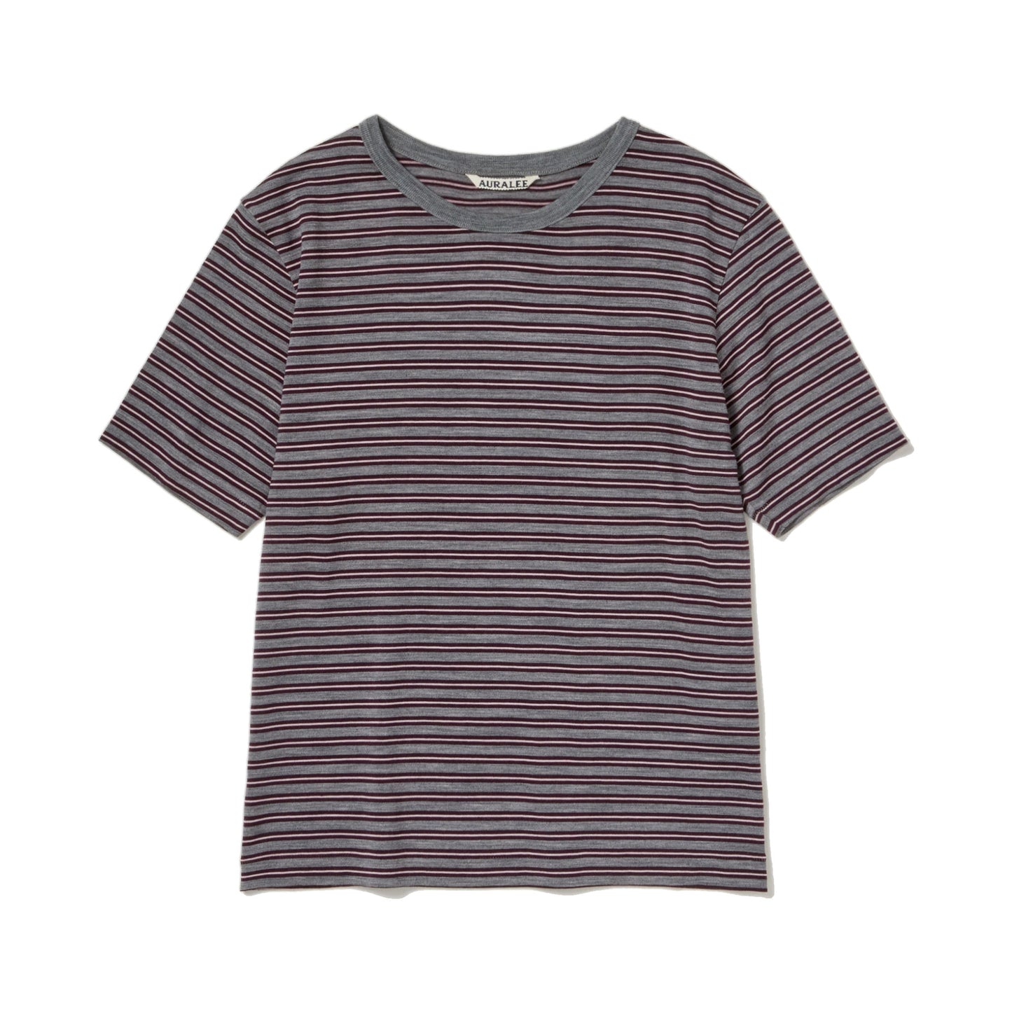 AURALEE/SOFT SMOOTH WOOL STRIPE JERSEY TEE