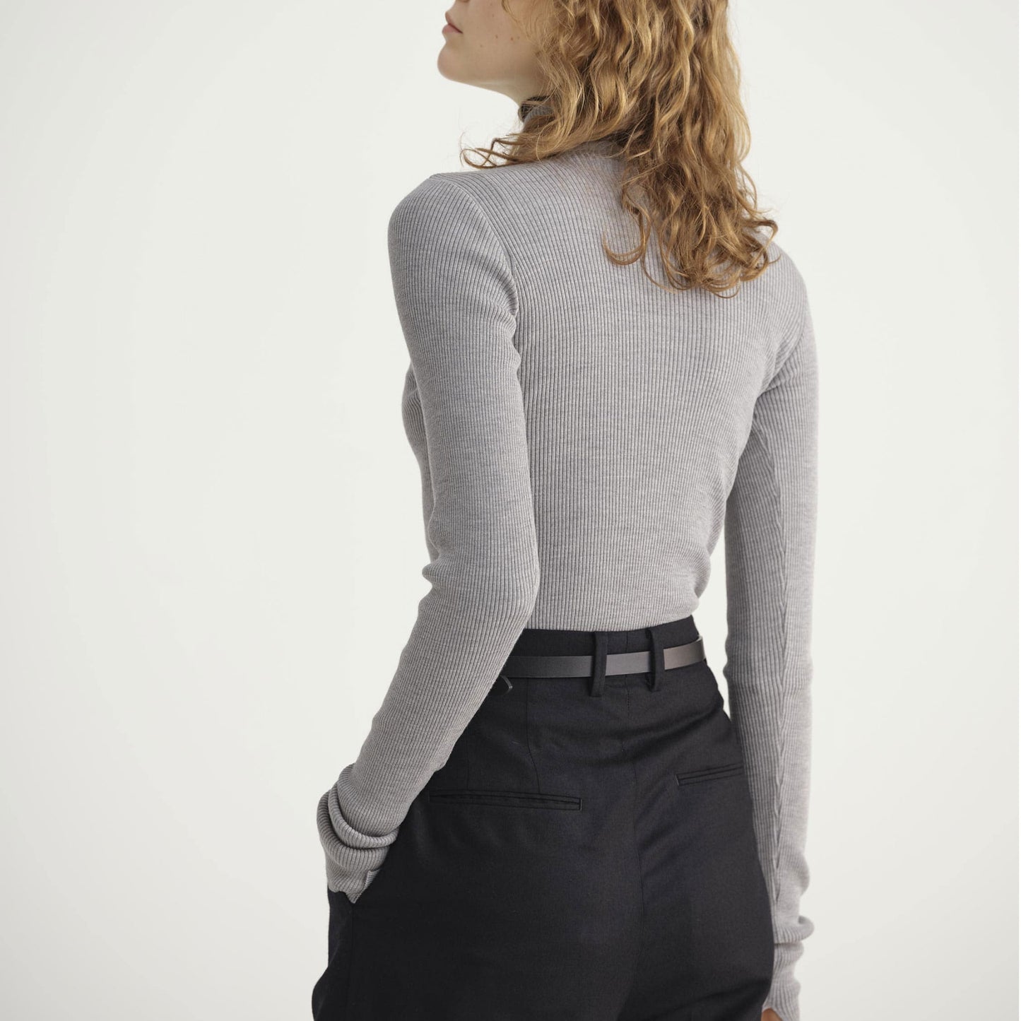 AURALEE/SUPER FINE WOOL HIGH GAUGE RIB KNIT TURTLE