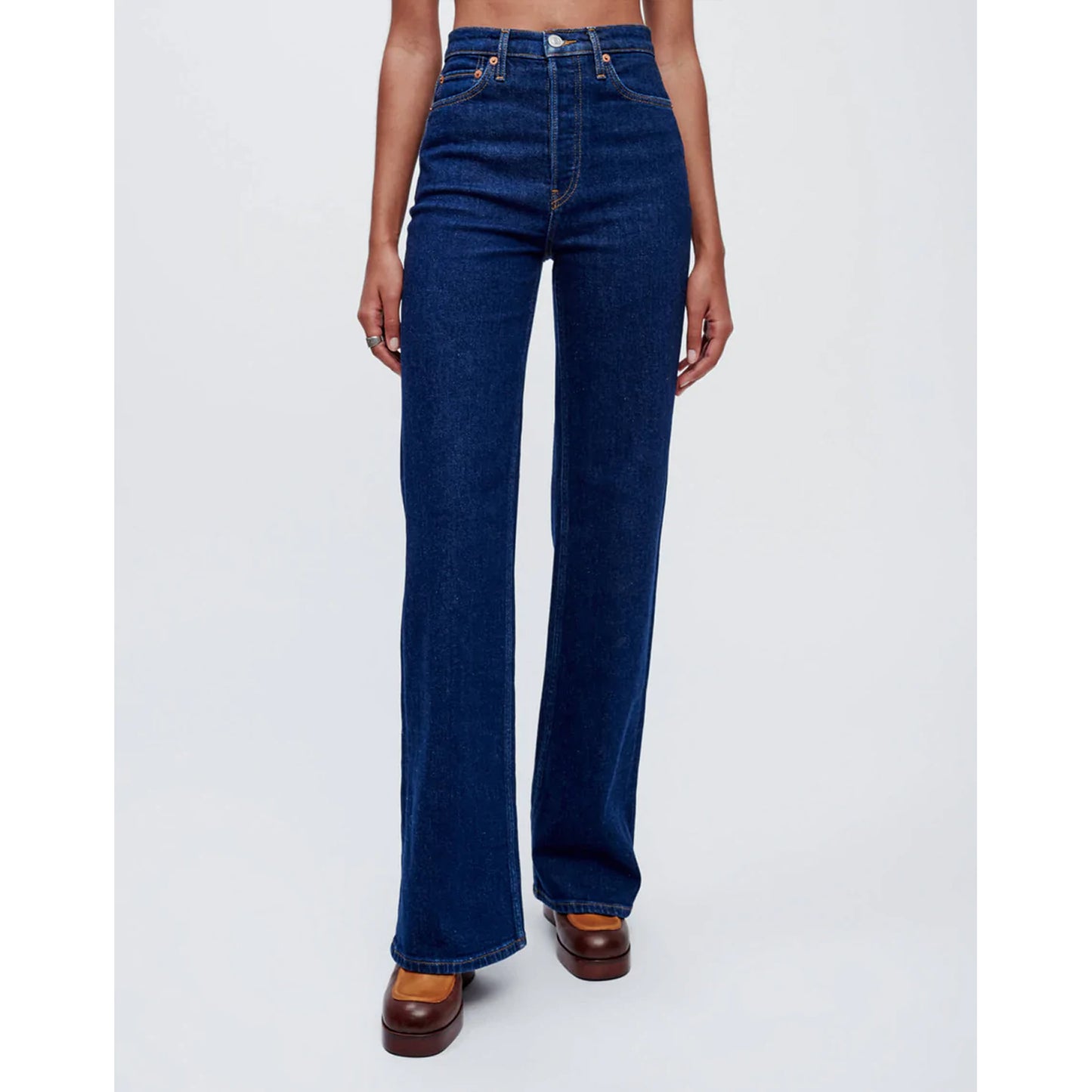 REDONE/70S Ultra High Rise Wide Leg – THREE DOTS TURQUOISE
