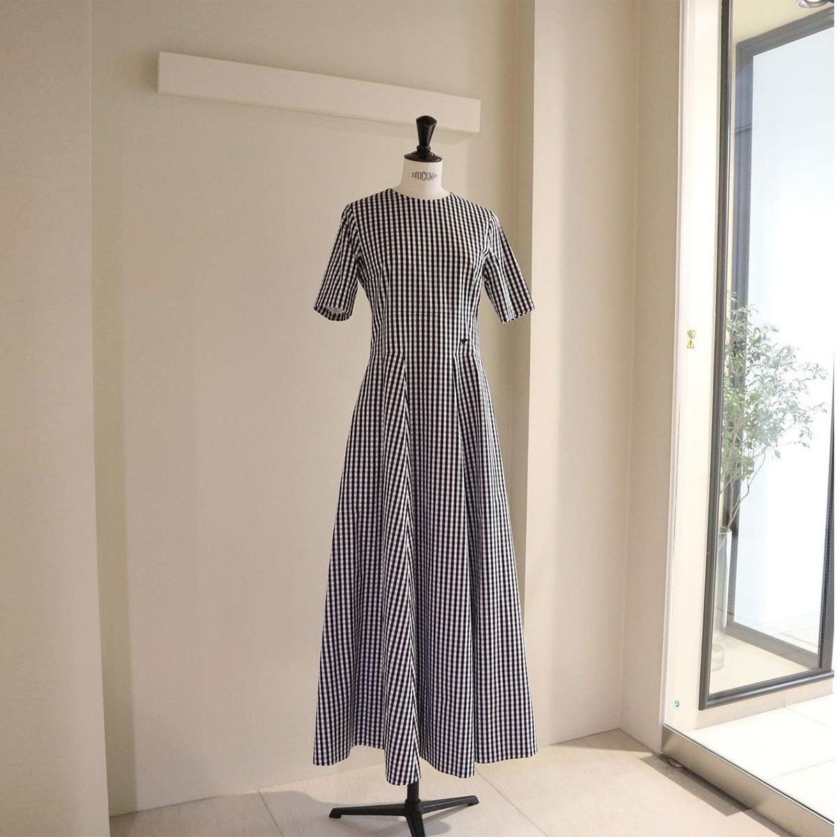 MADISONBLUE/FIT&FLARE DR S/S GINGHAM